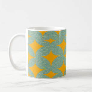 Mid Century Modern Turquoise Diamond Coffee Mug