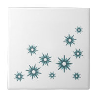 Mid-Century Modern Turquoise Starbursts