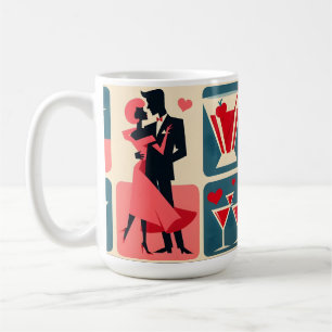 Mid Century Modern Valentine Dancing Couple Coffee Mug