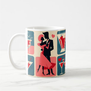 Mid Century Modern Valentine Dancing Couple Coffee Mug