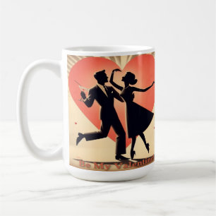 Mid Century Modern Valentine Dancing Couple  Coffee Mug