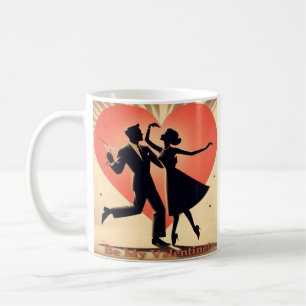 Mid Century Modern Valentine Dancing Couple  Coffee Mug