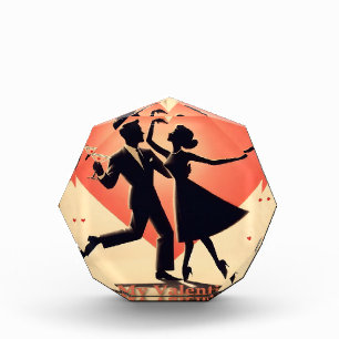 Mid Century Modern Valentine Dancing Couple  Photo Block