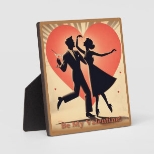 Mid Century Modern Valentine Dancing Couple  Plaque