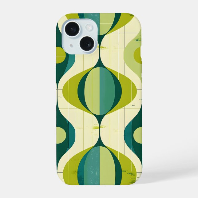 Mid-Century Modern Vibe iPhone 15 Case (Back)
