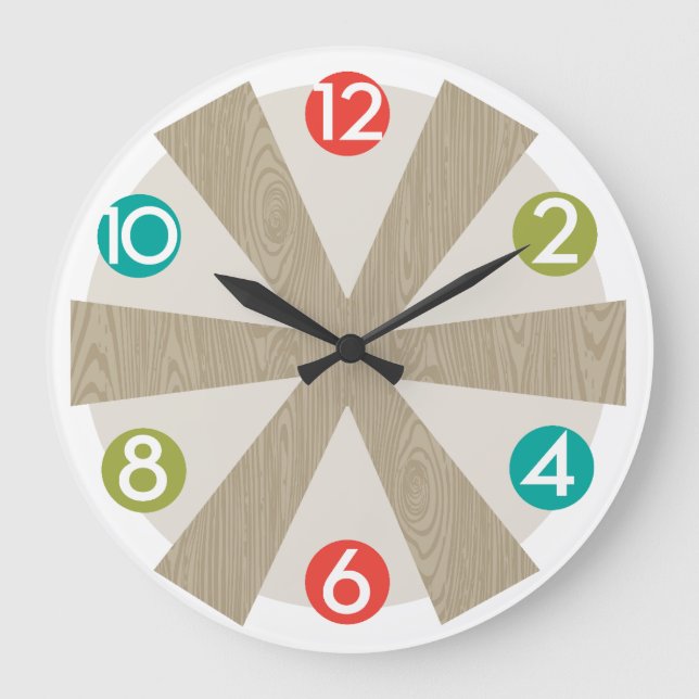 Mid-Century Modern Wall Clock - Colour Dots (Front)