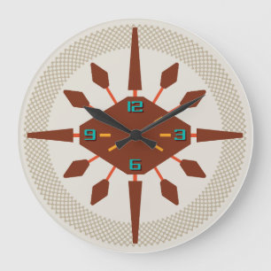 Mid-Century Modern Wall Clock - Diamond Spokes