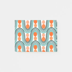 Mid-Century Modern Waves and Circles  Post-it Notes