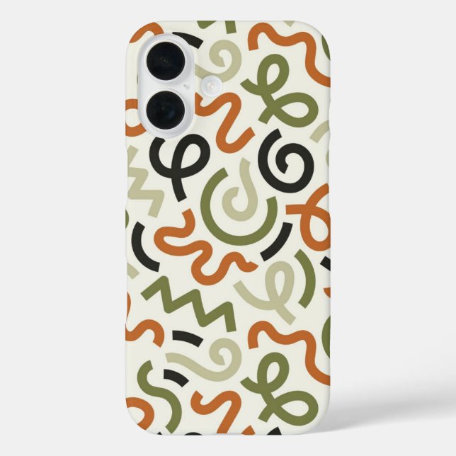 Mid-Century Modern Wavy Abstract Phone Case (Back)