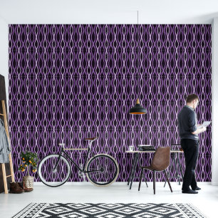 Mid Century Modern Wavy Ogee Retro Geometric Wallpaper