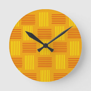 Mid-Century Modern Weave Round Clock