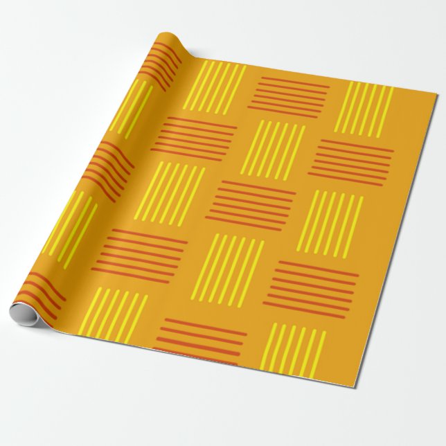 Mid-Century Modern Weave  Wrapping Paper (Unrolled)