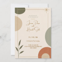 Mid-Century Modern Wedding Invitation