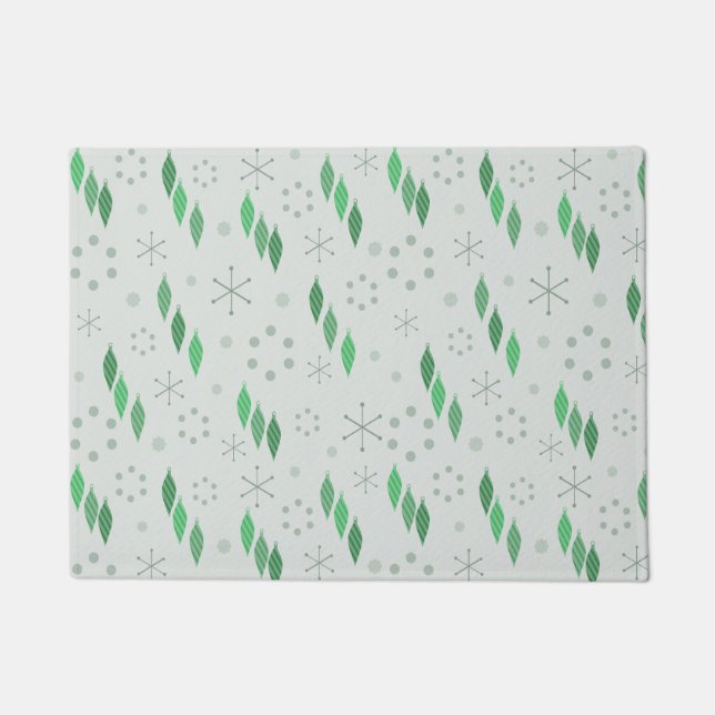 Mid Century Modern Winter Green Doormat (Front)