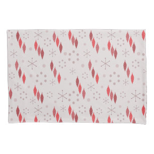 Mid Century Modern Winter Red Pillowcase