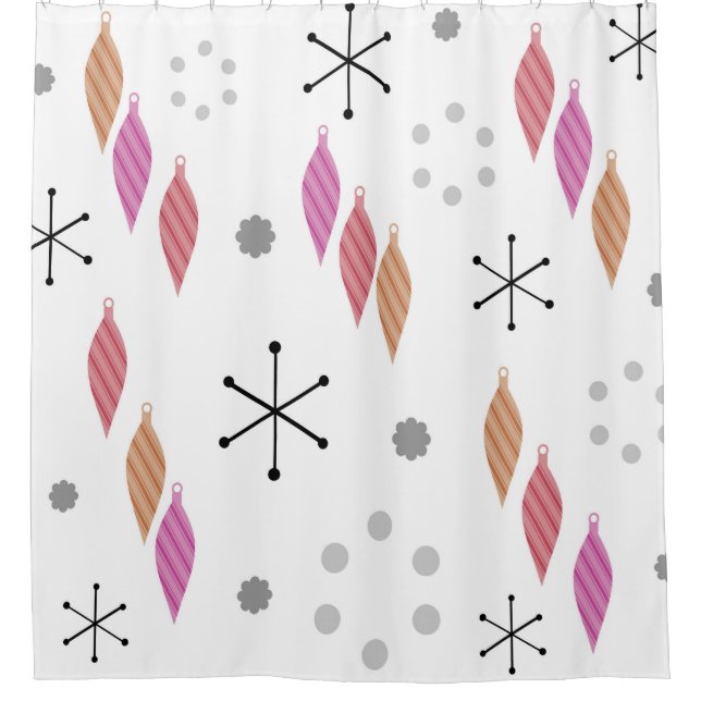 Mid Century Modern Winter Shower Curtain (Front)