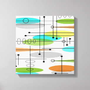 Mid Century Modern Wrapped Canvas Abstract #19