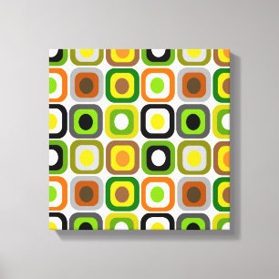 Mid-Century Modern Wrapped Canvas Abstract Squares