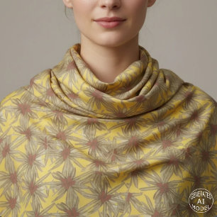 Mid-Century Modern Yellow Bromeliad Botanical Fabric