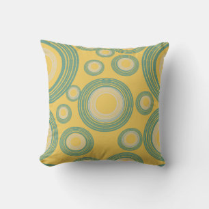 Mid Century Modern Yellow Circle Cushion