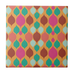 Mid Century Modern Yellow Geometric  Ceramic Tile