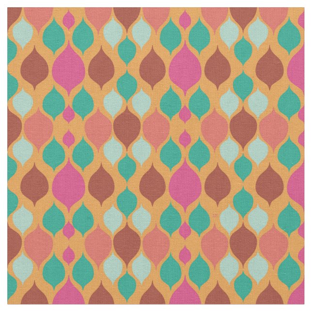 Mid Century Modern Yellow Geometric  Fabric (Close Up)