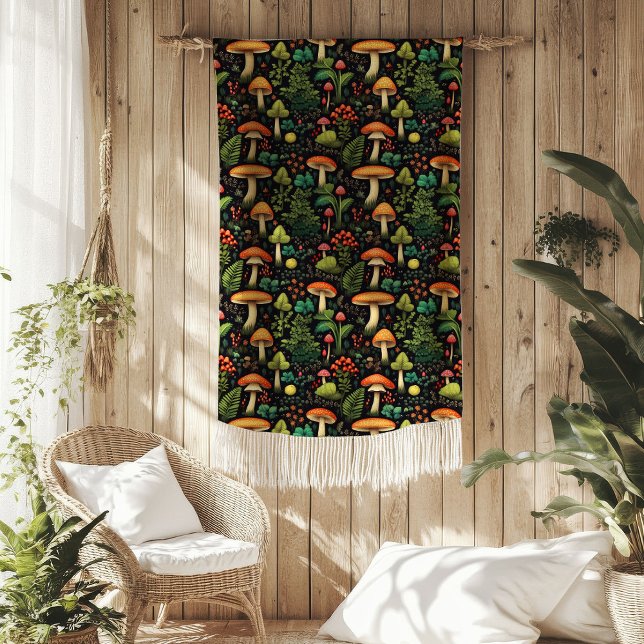 Mid-Century Mushroom Blanket Earthy Cottage Vibe (Mid-Century Mushroom Blanket Earthy Cottage Vibe)