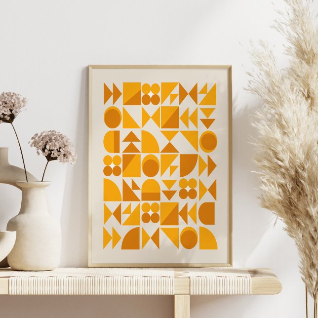 Mid Century Mustard Yellow Geometric Wall Art (Creator Uploaded)