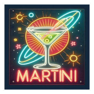 Mid Century Neon Martini Sign 