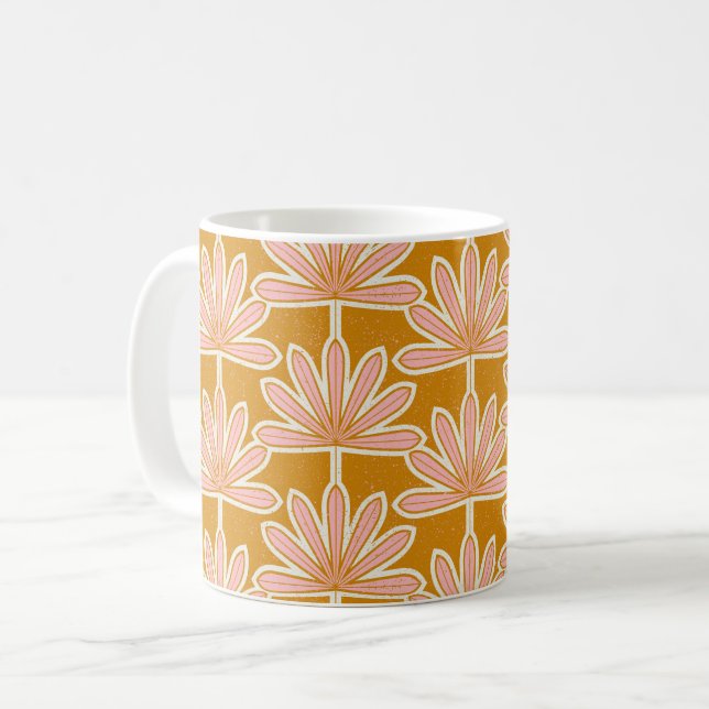 Mid Century Palm leaf  Coffee Mug (Front Left)