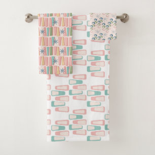 Mid Century Pattern Bath Towel Set