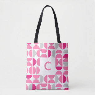 Mid Century Pink Monogrammed Pink Toge Bag