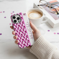 Mid Century Pink & Plum Geometric Arcs Custom Nam