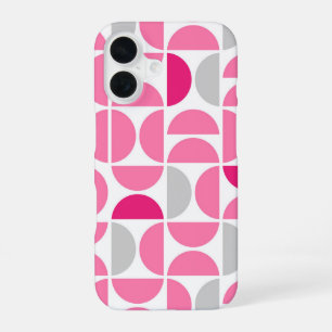 Mid Century Pink Tiles iPhone 16 Case