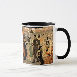 Mid Century Retro 40s Halloween Martini Party Mug