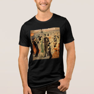 Mid Century Retro 40s Halloween Martini Party Tri-Blend Shirt
