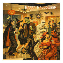 Mid Century Retro 50s Halloween Martini Party