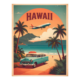 Mid Century Retro 50s Hawaii Travel Tourism Art Photo Print