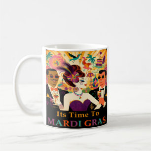 Mid Century Retro 60s Mardi Gras Cocktail Party Coffee Mug