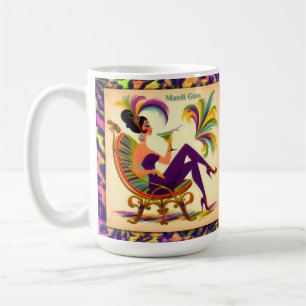 Mid Century Retro 60s Mardi Gras Martini Woman Coffee Mug
