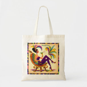 Mid Century Retro 60s Mardi Gras Martini Woman Tote Bag