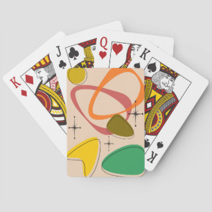 Mid Century Retro Atomic Design Playing Cards