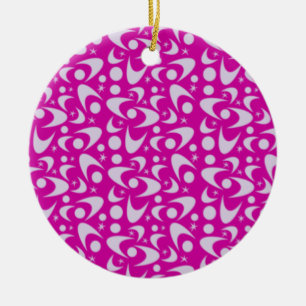 Mid Century Retro Boomerangs Ceramic Ornament