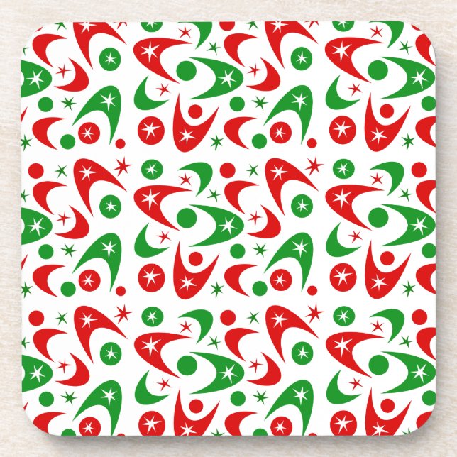 Mid Century Retro Boomerangs Coaster (Front)