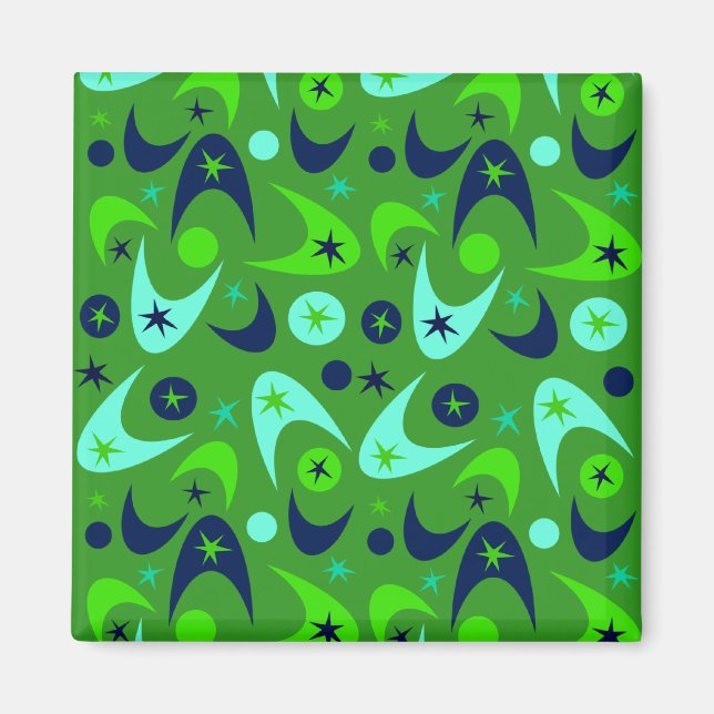 Mid Century Retro Boomerangs Magnet (Front)