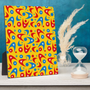 Mid Century Retro Boomerangs Plaque