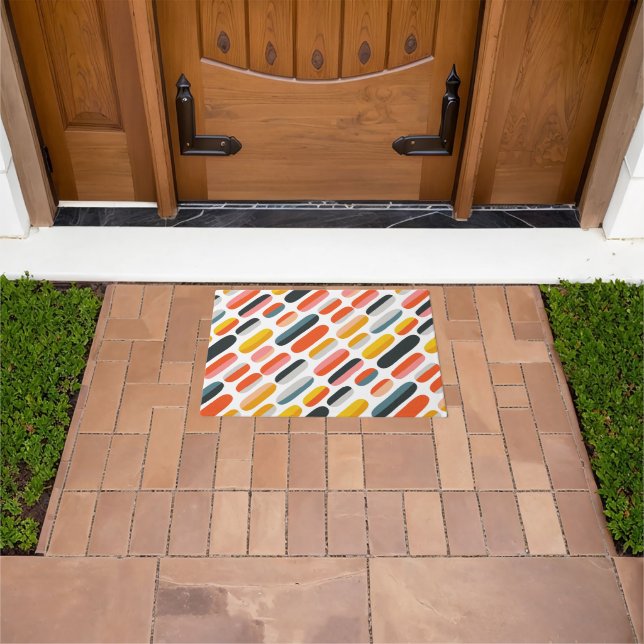 Mid Century Retro Geometric Abstract Pattern Doormat (Outdoor)