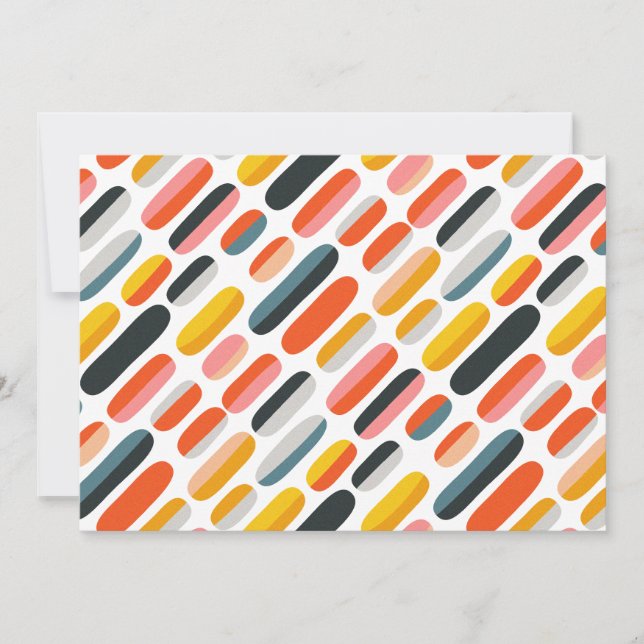 Mid Century Retro Geometric Abstract Pattern Holiday Card (Front)