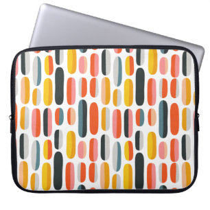 Mid Century Retro Geometric Abstract Pattern Laptop Sleeve