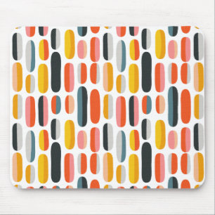 Mid Century Retro Geometric Abstract Pattern Mouse Pad